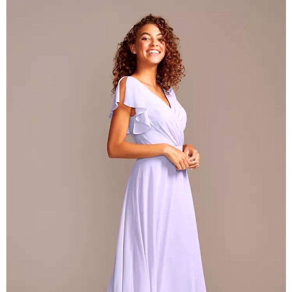 David’s Bridal Celebrate DB Studio Elegant Lavender Bridesmaid Dress, Size 18